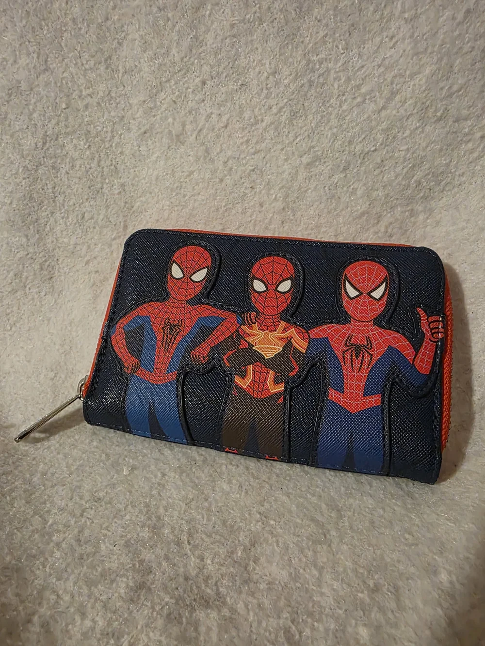 Spider-Man Triple Graphic Zip Hard Tag Wallet - Red, Blue, Black - NWOT